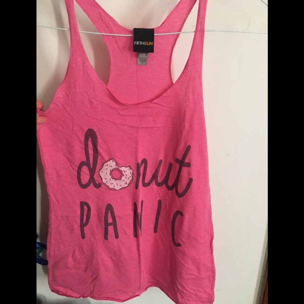 Pink Racerback Tank Donut Panic - Picture 2 of 3